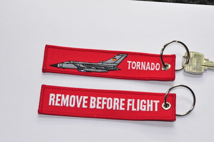 Tornado Keyring Keychain Remove before flight