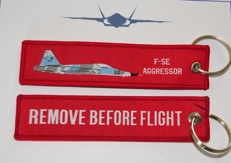 F-5E Aggressor woven keyring keychain babage label