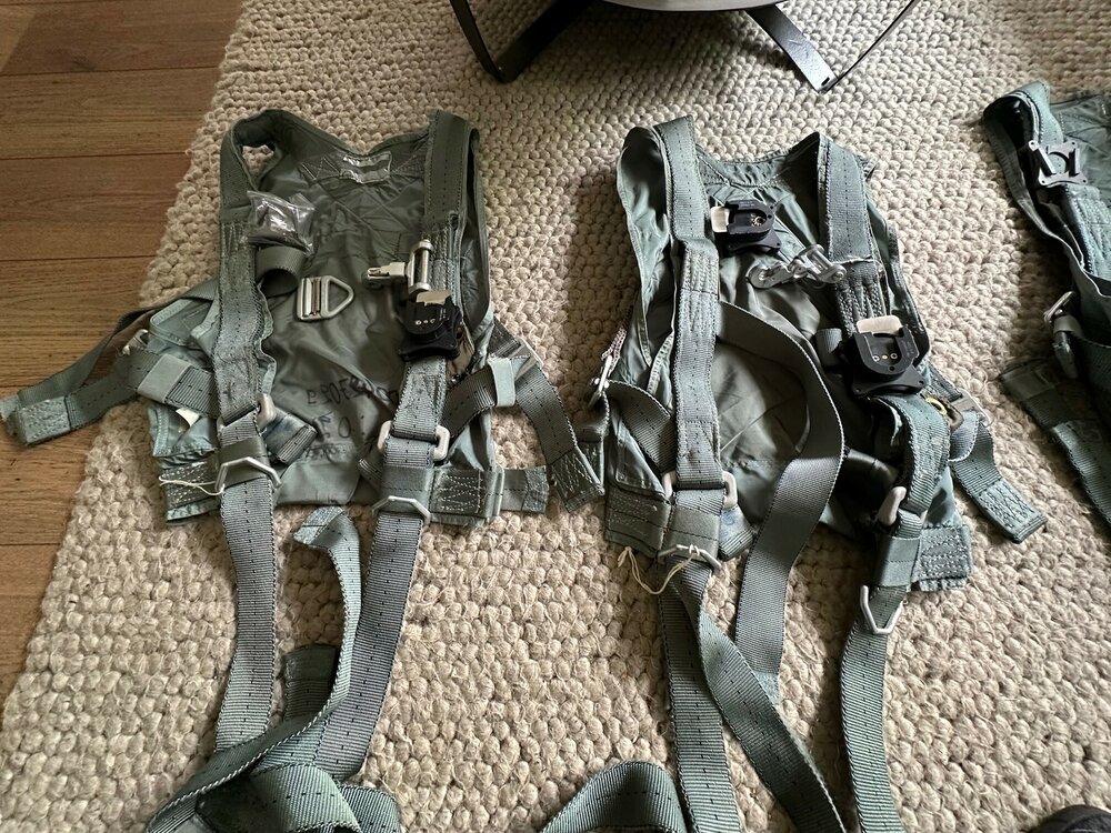 F-16 fighter pilot harness not complete