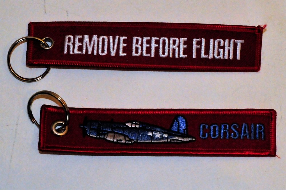 Embroidered keychain, Remove Before Flight keyrings - the Aviation 
