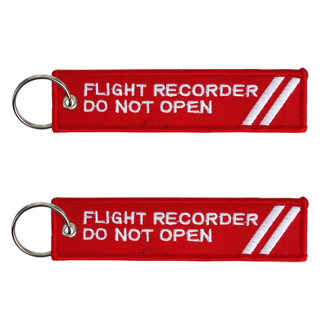 keyring Flight Recorder Do Not Open embroided Key Chain