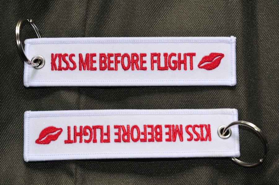 Kiss Me Before Flight keychains keyring luggage tags