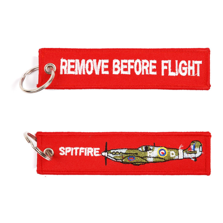Spitfire keychain keyring Remove Before Flight