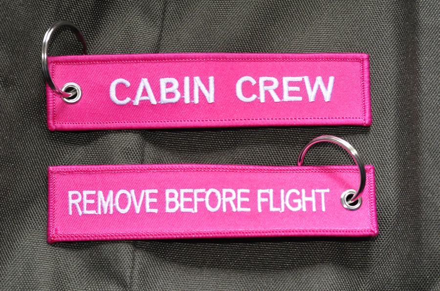 Cabin Crew embroidered keychain keyring
