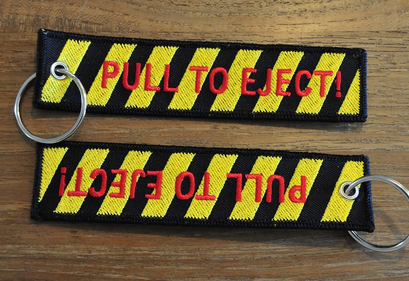 PULL TO EJECT keychain keyring