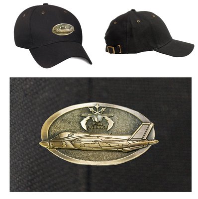 F-35 Lightning Luxury baseball cap with metal emblem F-35 Lightning brass cap