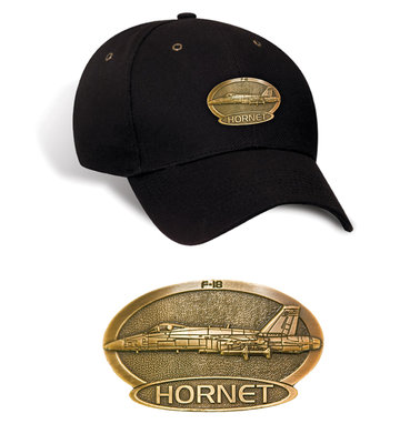 F-18 Hornet Luxury baseball cap with metal emblem F-18 Hornet brass cap