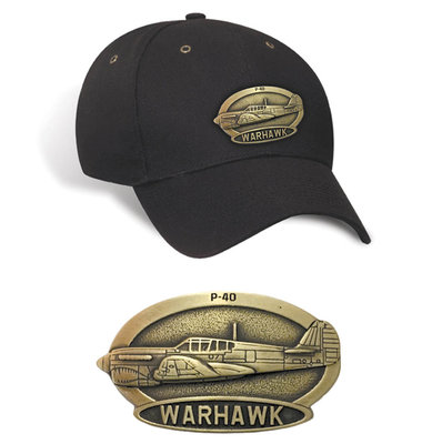 P-40 Warhawk Luxury baseball cap with metal emblem P-40 Warhawk brass cap SALE price