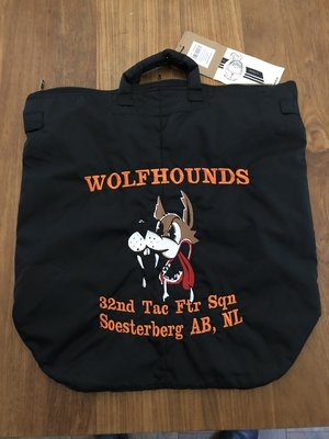 Helmet bag 32nd TFS Wolfhounds embroidery Soesterberg AB, NL black color