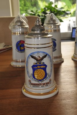 Spangdahlem AB Germany 1955-1956 Cold War Beer Stein Bier Krug 10th TRW