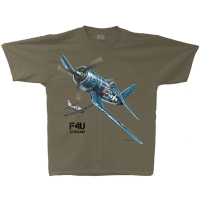 F4U Corsair aircraft T-Shirt  Color military Green