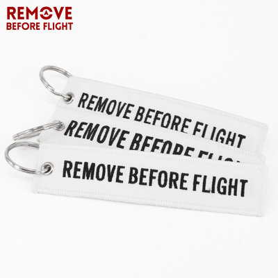 REMOVE BEFORE FLIGHT keychain keyring bagagelabel