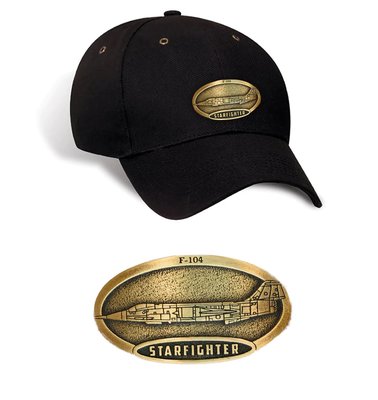 F-104 Starfighter Luxury baseball cap with metal emblem F-104 Starfighter brass cap