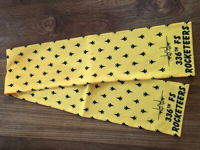 336th Fighter Squadron Rocketeers pilot scarf F-15 Eagle USAF
