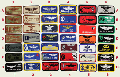 USAF nametags set 5 pieces