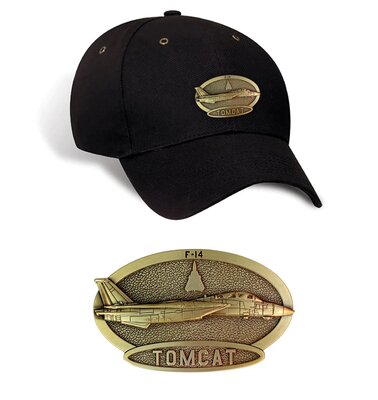 F-14 Tomcat Luxury baseball cap with metal emblem F-14 Tomcat brass cap
