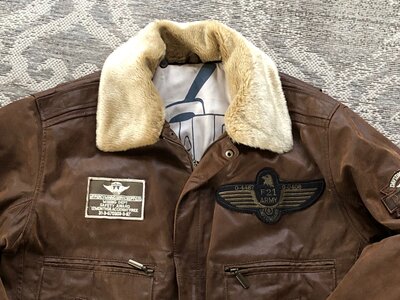 leather Flavor bomber jack size 52