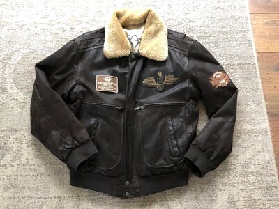 leather Flight Bomber jack size Small