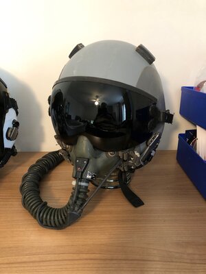 HGU-55/P flight helmet + green MBU-12/P oxygen mask Ex Long