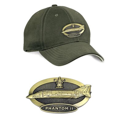 F-4 Phantom Luxury baseball cap with metal emblem F-4 Phantom brass cap