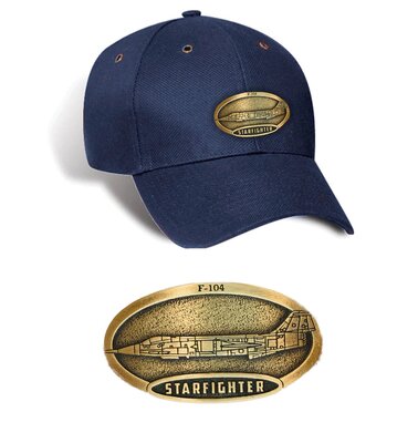 F-104 StarfighterLuxury baseball cap with metal emblem F-104 Starfighter brass cap