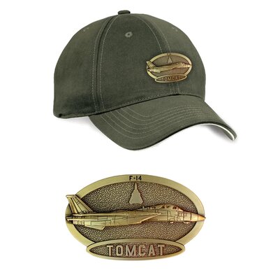 F-14 Tomcat Luxury baseball cap with metal emblem F-14 Tomcat brass cap