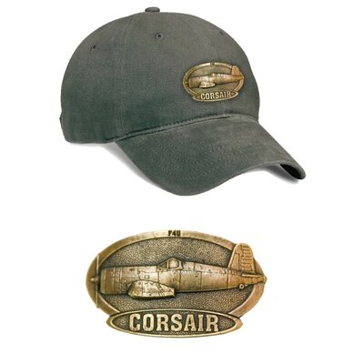 F4U Corsair Luxury baseball cap with metal emblem F4U Corsair brass cap
