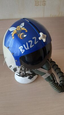 HGU-2 flight helmet + MBU-5 oxygen mask USN VF44 Hornets markings