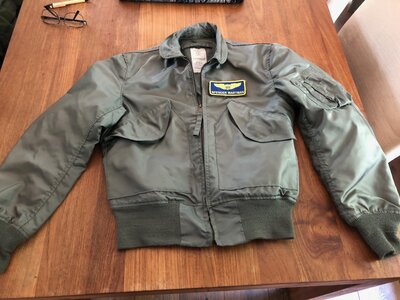 Nomex CWU-36/P flight jacket size Small 34-36 nametag Spencer W