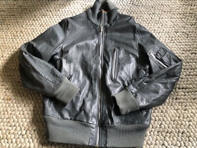 leather KLu flight jacket size 50