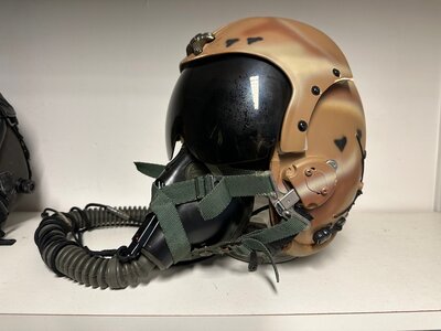 HGU-2 flight helmet camo cover + MBU-5 oxygen mask