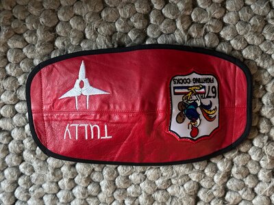 leather visor cover 67th Fighting Cocks