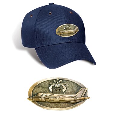 F-35 Lightning Luxury baseball cap with metal emblem F-35 Lightning brass cap