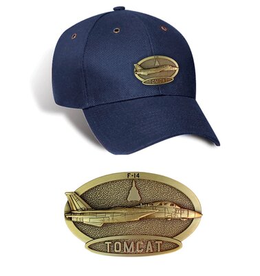 F-14 Tomcat Luxury baseball cap with metal emblem F-14 Tomcat brass cap