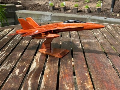 F-18 Hornet Mahogany wood handmade scale model