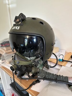 Zsh-7 flight helmet + KM-34D oxygen mask fighter pilot Indian Air Force Skivy