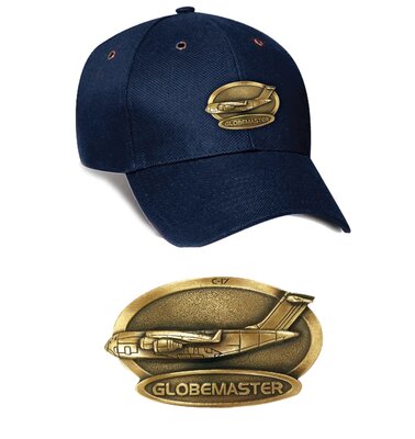 C-17 Globemaster Luxury baseball cap with metal emblem C-17 Globemaster brass cap SALE price BLUE