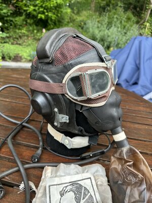Russian Air Force SHLO-82 leather summer helmet