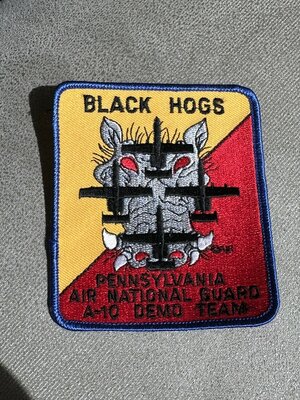 Black Hogs A-10 demo team patch
