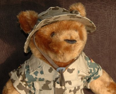 Teddy bear in military uniform - large