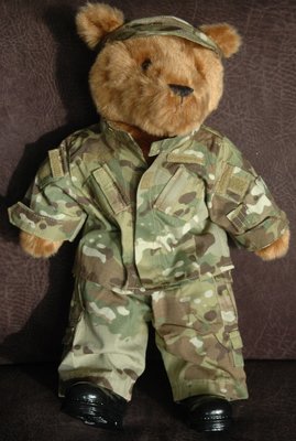 Teddy bear in military uniform - large