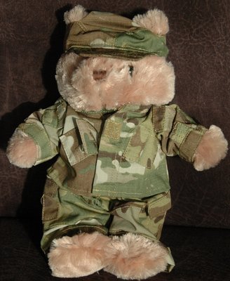 Teddy bear in military uniform - small