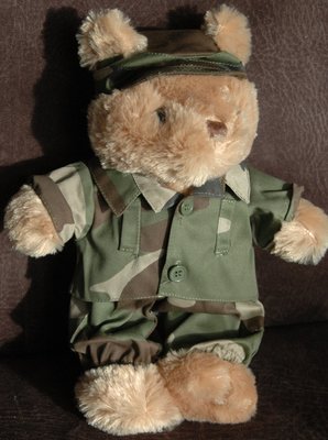 Teddy bear in military uniform - small