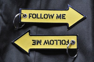 Follow Me Keychain Keyring Embroidered