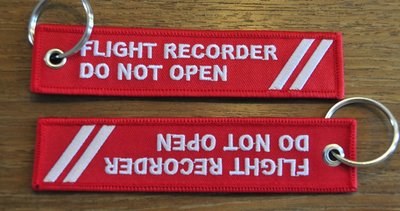 FLIGHT RECORD DO NOT OPEN keychain keyring