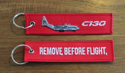 keyring C-130 Hercules Remove Before Flight embroided Key Chain Keychain