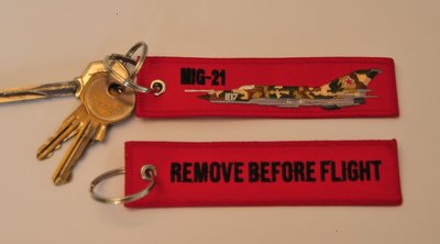 Mikoyan-Gurevich Mig-21 embroidered keyring keychain babage label