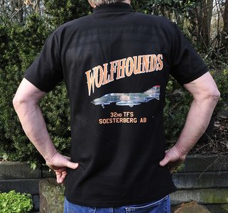 32nd TFS Wolfhounds Polo shirt black F-4E Phantom