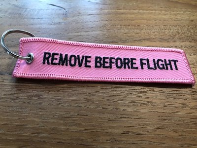 REMOVE BEFORE FLIGHT keychain keyring bagagelabel 