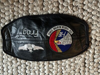 leather visor cover USAF Fighting Weapons School F-16